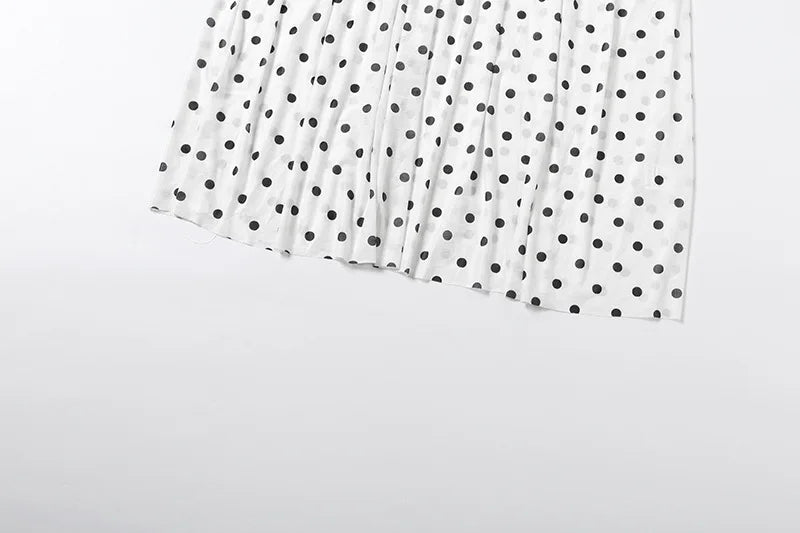Sexy White Dot Print Strapless Maxi Dress with Matching Scarf for Women Summer Sleeveless Mesh Patchwork Vacation Dress