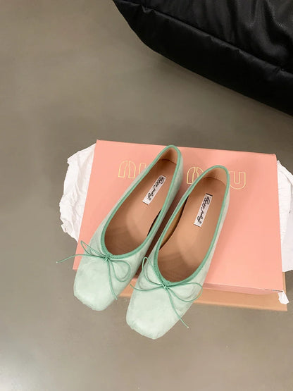 Women Shoes Brand Designer Mary Janes Shoes Summer Butterfly Knot Japanned Slip On Flats Vintage Narrow Band Dress