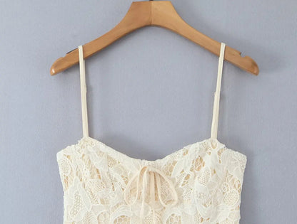 Black Beige Lace Sling Mini Dress Women Summer Club Party Sexy Robe