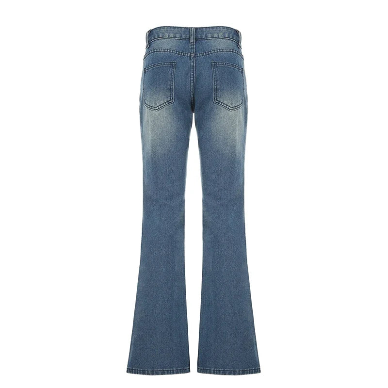 Y2K Blue Straight Jeans Korean Fashion Street Style Denim Pants Basic Casual Harajuku Slim Fit Trousers Spring Outfit