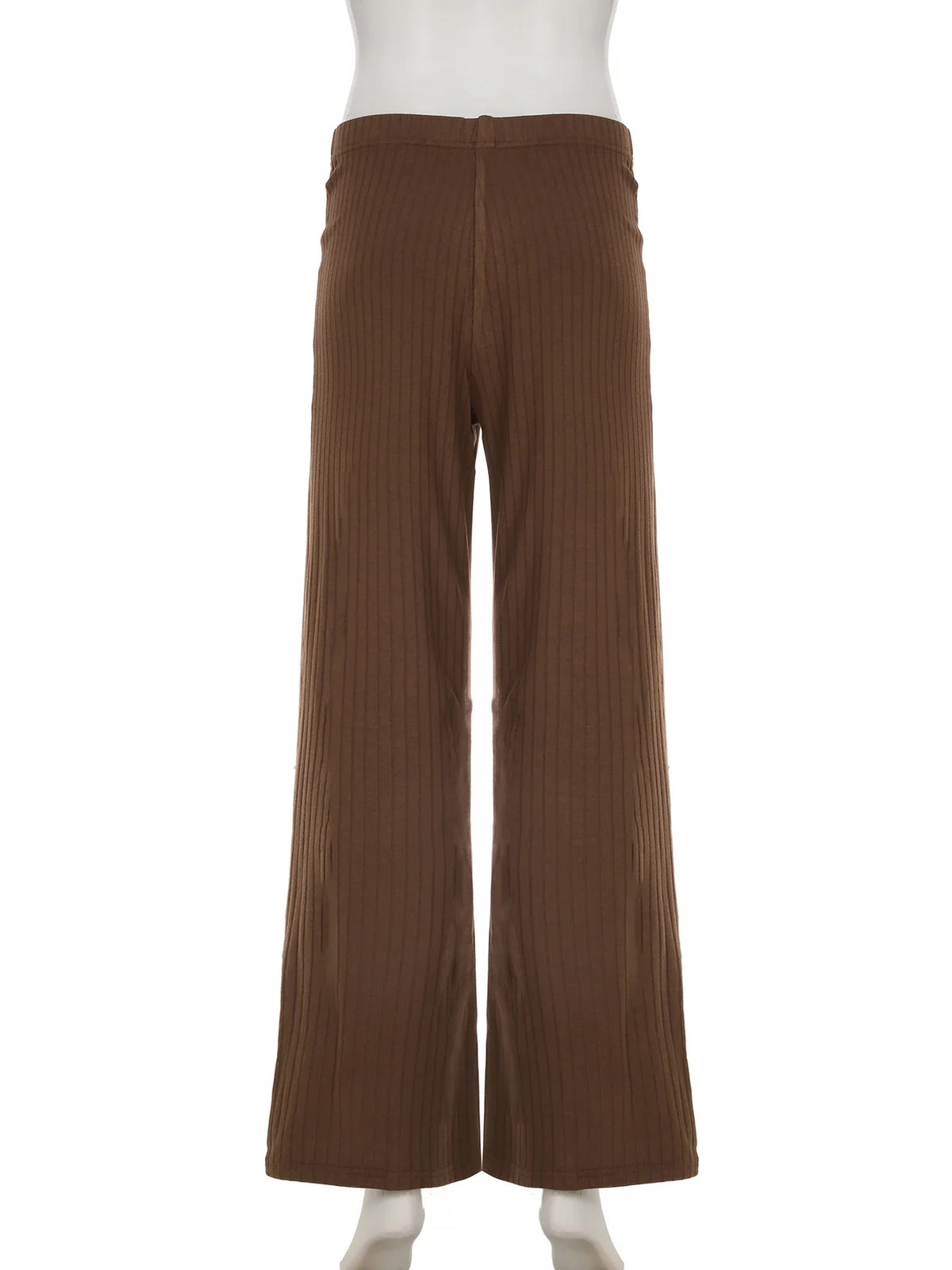 Casual Solid Knitted Pants Basic Loose Mid-Waisted Wide Leg Pants Women Autumn Winter Fashion Streetwear Ladies