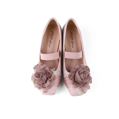 Sweet Lady Japanese Lolita Low-heeled Single Shoes Retro Elegant One-word Buckle with Ballet Style Square Head Mary Jane Shoes