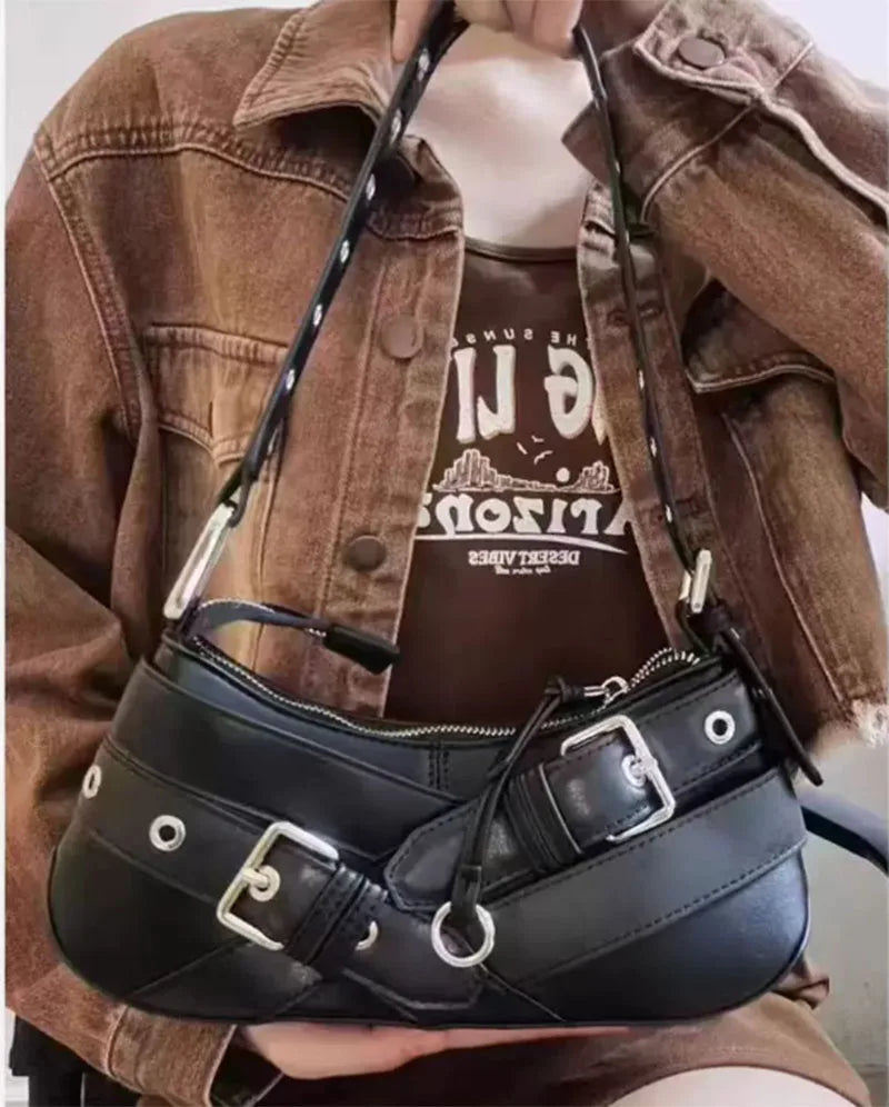 Retro Women Handbag PU Leather Shoulder Totes Underarm Vintage Top Handle Bag Female Small Women Bag