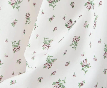 Holiday Summer Dresses 2025 Women French Style Floral Print Dress Vintage Short Sleeve V Neck A-line Mini Robe Sundress