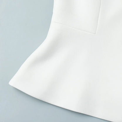 Female Elegant 2 Piece-Set Skirt Scarf V-Neck Commute Cardigan Vestidos And Solid Mini Skirt Outfits Ladies Summer Outfits
