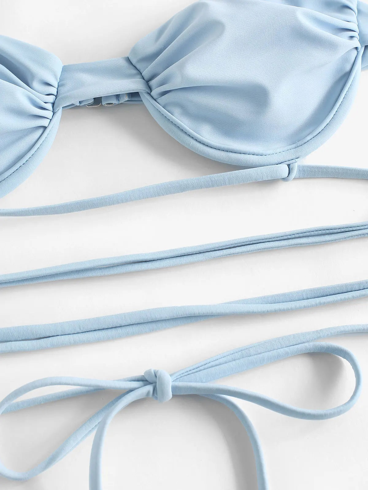 Halter Underwire Floss Tie Loincloth Balconette Bikini Swimwear
