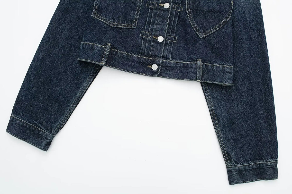Women's New Plus Size Heart-shaped Pocket Denim Jacket Jacket for Women