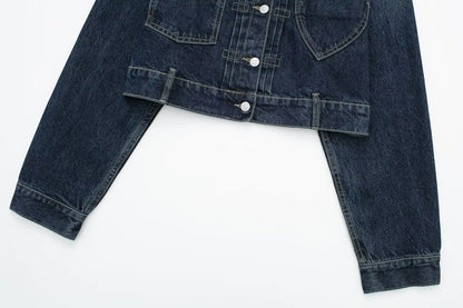 Women's New Plus Size Heart-shaped Pocket Denim Jacket Jacket for Women