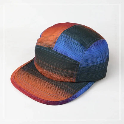 Ins Popular Striped 5-panel Baseball Cap Suitable for Four Seasons Street Versatile Fashion Flat-brimmed Hats for Men and Women