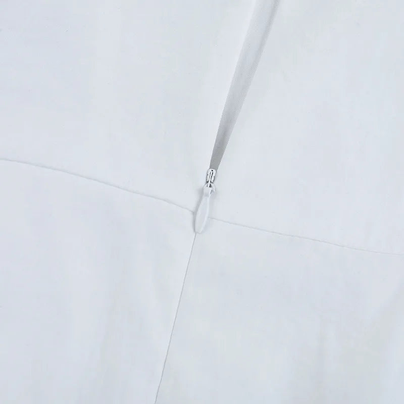 Women's Elegant White Lace-up Square Neck Spaghetti Strap Sleeveless Hollow Waist Slim A Line Long Vacation Summer Dress