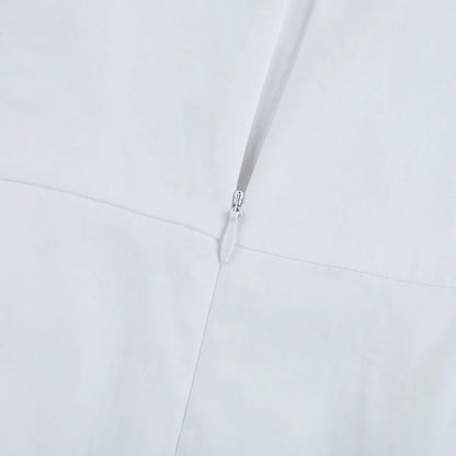 Women's Elegant White Lace-up Square Neck Spaghetti Strap Sleeveless Hollow Waist Slim A Line Long Vacation Summer Dress