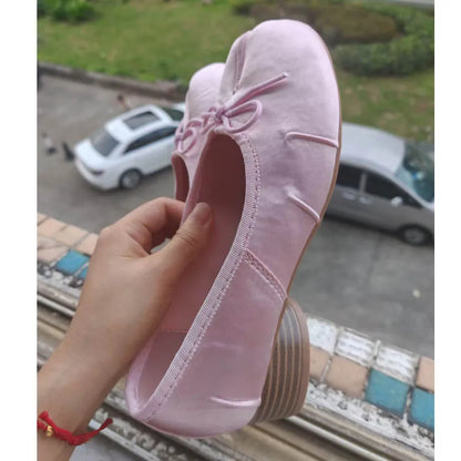 Spring Fashion Round Tabi Toe Handmade Flats Women Design Ballet Ladies Comfortable Shoes Zapatos De Mujer