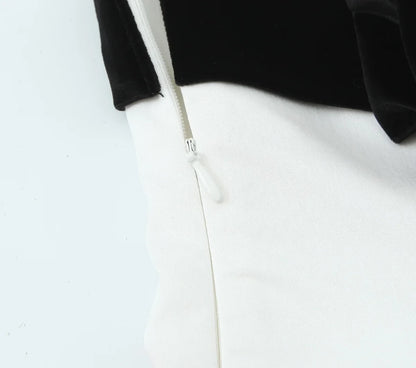 New In Women's Patchwork Velvet Strapless Bustier Tops Straight Neck Side Zipper Bow Camis Female Sexy Fashion Party Wrap Tanks