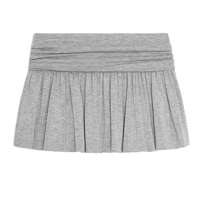 Spring Summer Spicy Girl Style Foldable Waist Pleated Skirts Niche Design Short Skirt