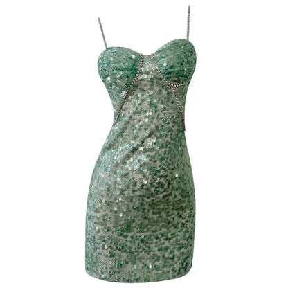 Hips and sequins birthday party dress new slim-fitting suspender dress sexy cocktail dance dress  evening dresses