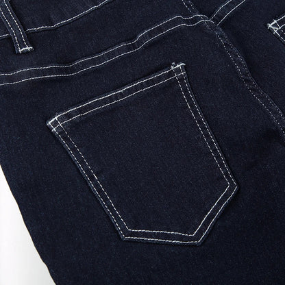 Vintage Dark Blue Y2K Flare Jeans Women Low Rise Skinny Denim Trousers Fashion Basic Boot Cut Pants Retro High Street