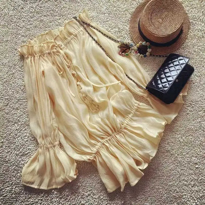 Boho Inspired off shoulder long sleeve blouse women ruffled neckline tie up front sexy women tops new summer tops women clothing
