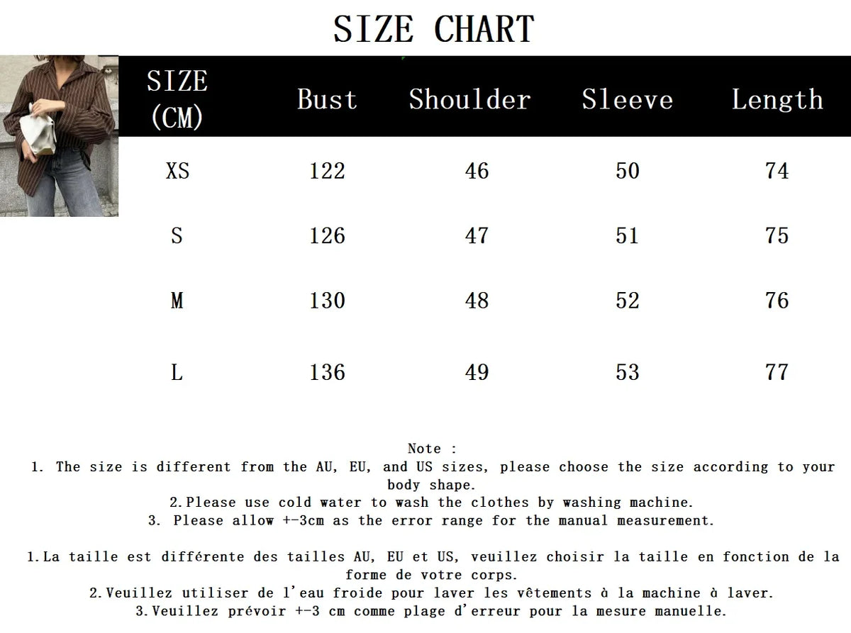 Vintage Solid Striped Pocket Blouse Women Single Breasted Long Sleeve Loose Tops Shirt 2025 Spring New Streetwear Casual Blouses