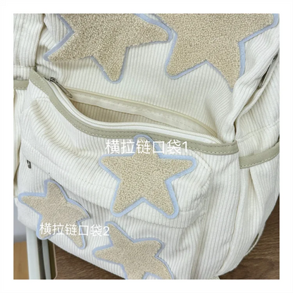 Fashion Five Point Star Backpack Japanese Cute Girl Junior High School Student Versatile Schoolbag Girl Backpacks