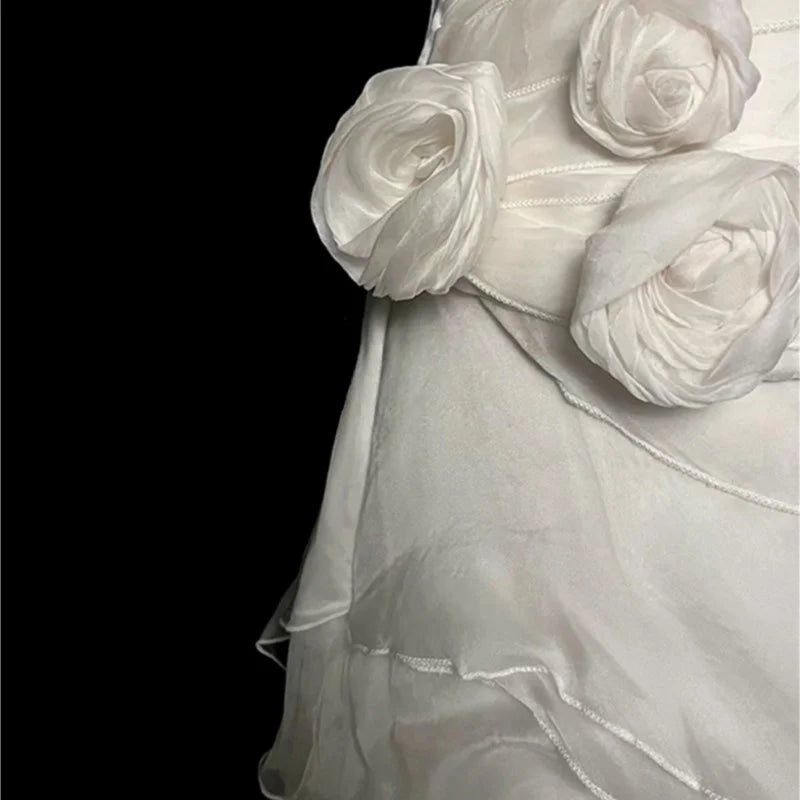 Rose life strapless dress royal sister sense banquet skirt