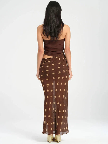 Polka Dot Patchwork Maxi Dress