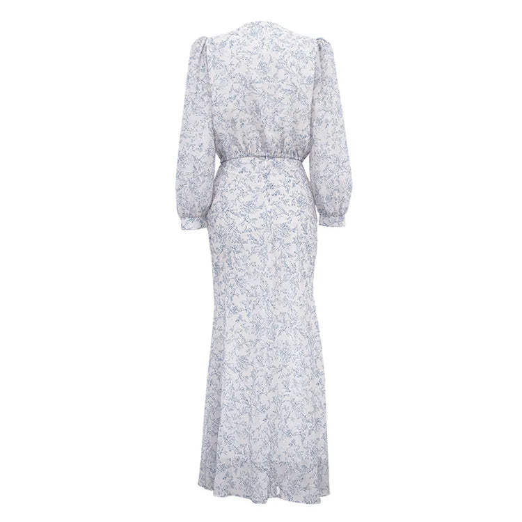 Commute Printed Female 2 Piece-Set Long Skirt Patchwork High Waist Short Top And Slim Maxi Skirt Sets New Women's Outfits