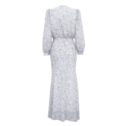 Commute Printed Female 2 Piece-Set Long Skirt Patchwork High Waist Short Top And Slim Maxi Skirt Sets New Women's Outfits
