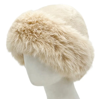 Winter Faux Fox Fur Bucket Hats For Women Soft Thickened Plush Fisherman Hat Outdoor Windproof Warm Beanies Caps Ski Panama Cap