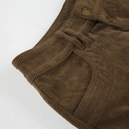 Casual Patchwork Fur Leopard Corduroy Shorts Basic Low-Waisted Shorts Women Autumn Winter Fashion Streetwear Lady