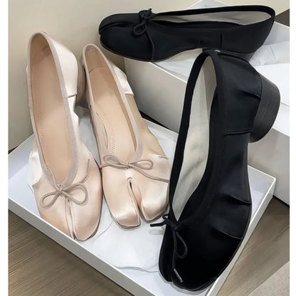 Spring Fashion Round Tabi Toe Handmade Flats Women Design Ballet Ladies Comfortable Shoes Zapatos De Mujer