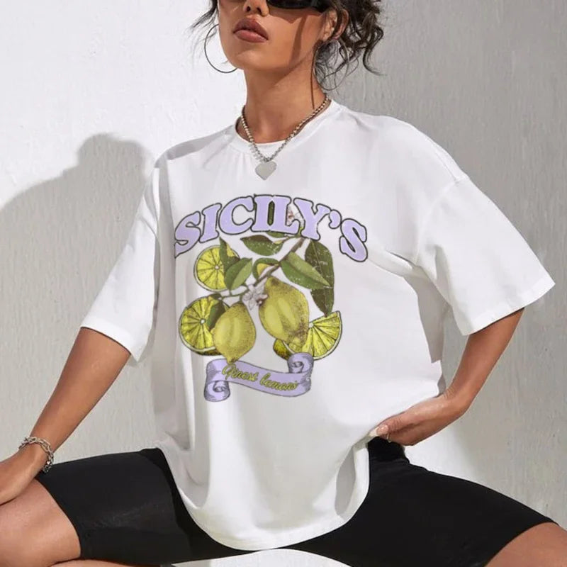 Sicily Lemon Printed T-shirt