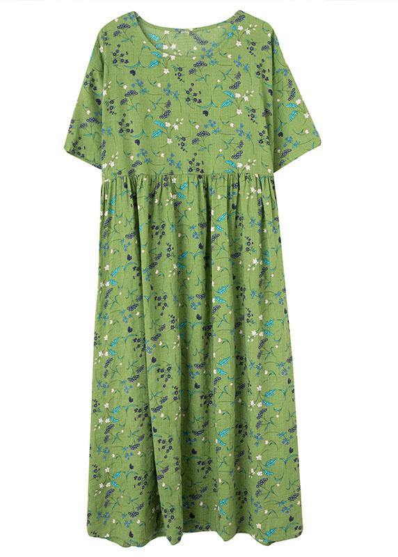 Scoop Neck Empire Waist Ditsy Floral Pleated Oversized Maxi Dress