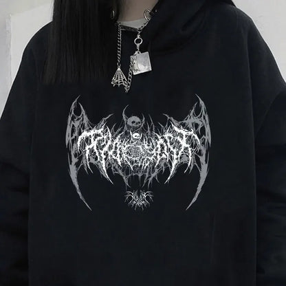 Skull Graphic Long Sleeve Hoodie