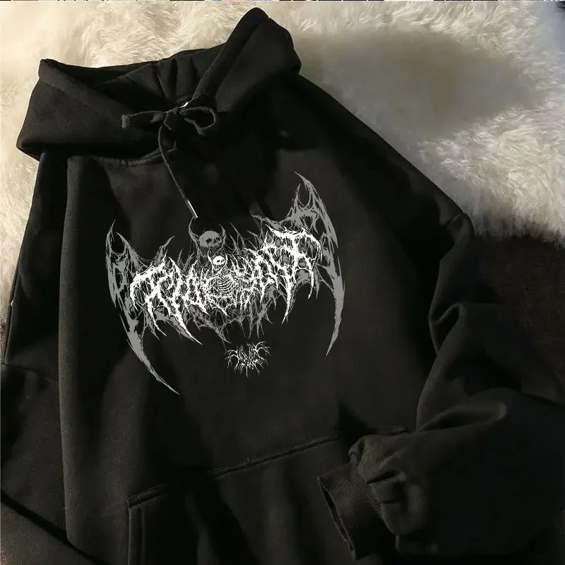 Skull Graphic Long Sleeve Hoodie
