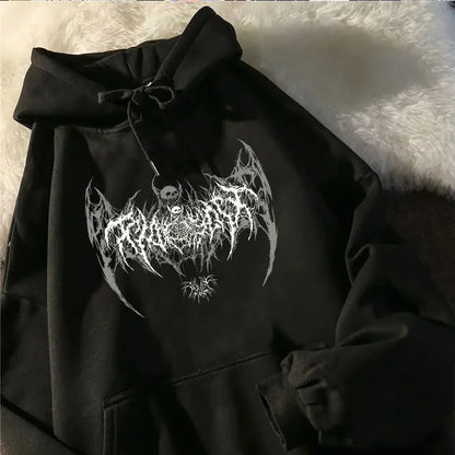 Skull Graphic Long Sleeve Hoodie