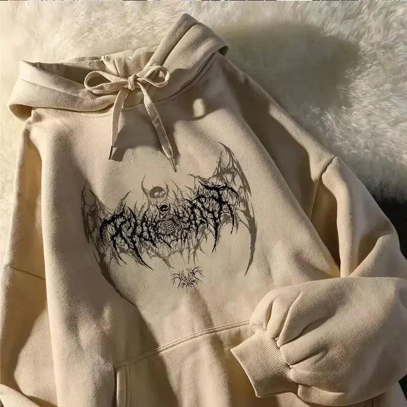 Skull Graphic Long Sleeve Hoodie
