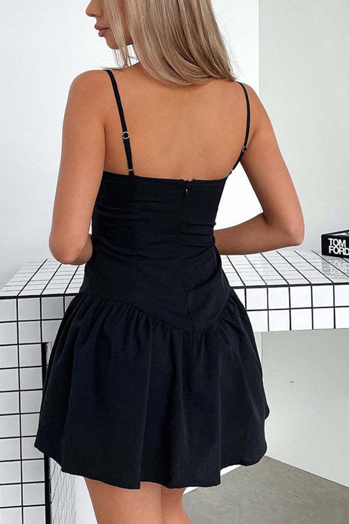 Solid Corset Ruched Cami Dress