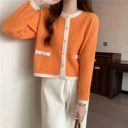Round Neck Button Fashion Cardigan