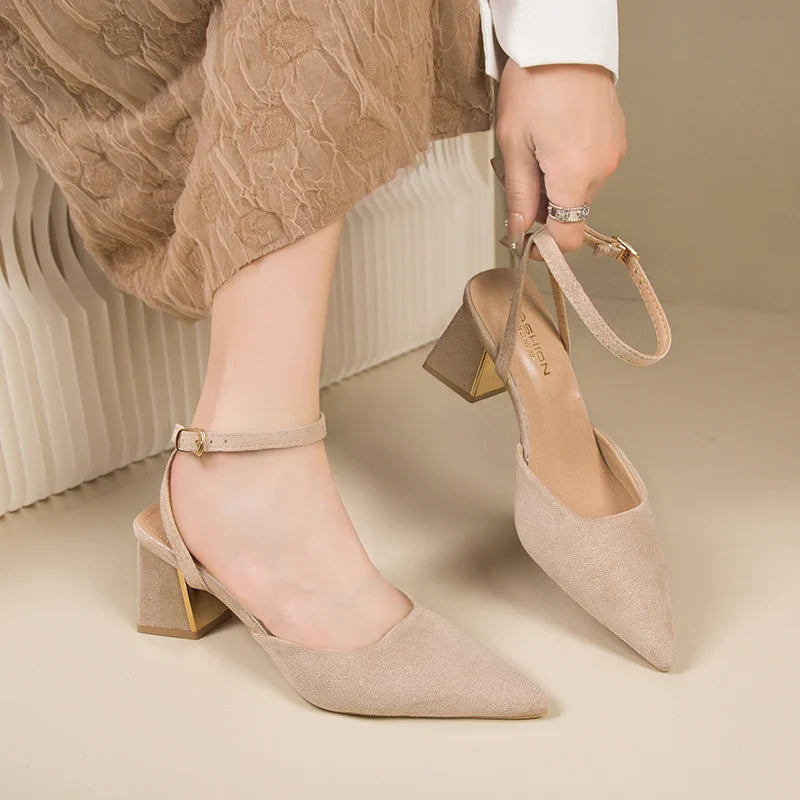 Lace Pointed Toe Elegant Stiletto New Party Low Heel Pumps