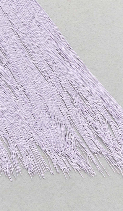 Tassel Sleeveless Midi Dress in Lilac