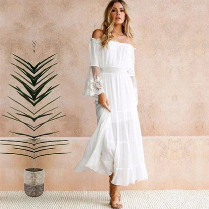 Sexy Off-Shoulder Lace Boho Dress