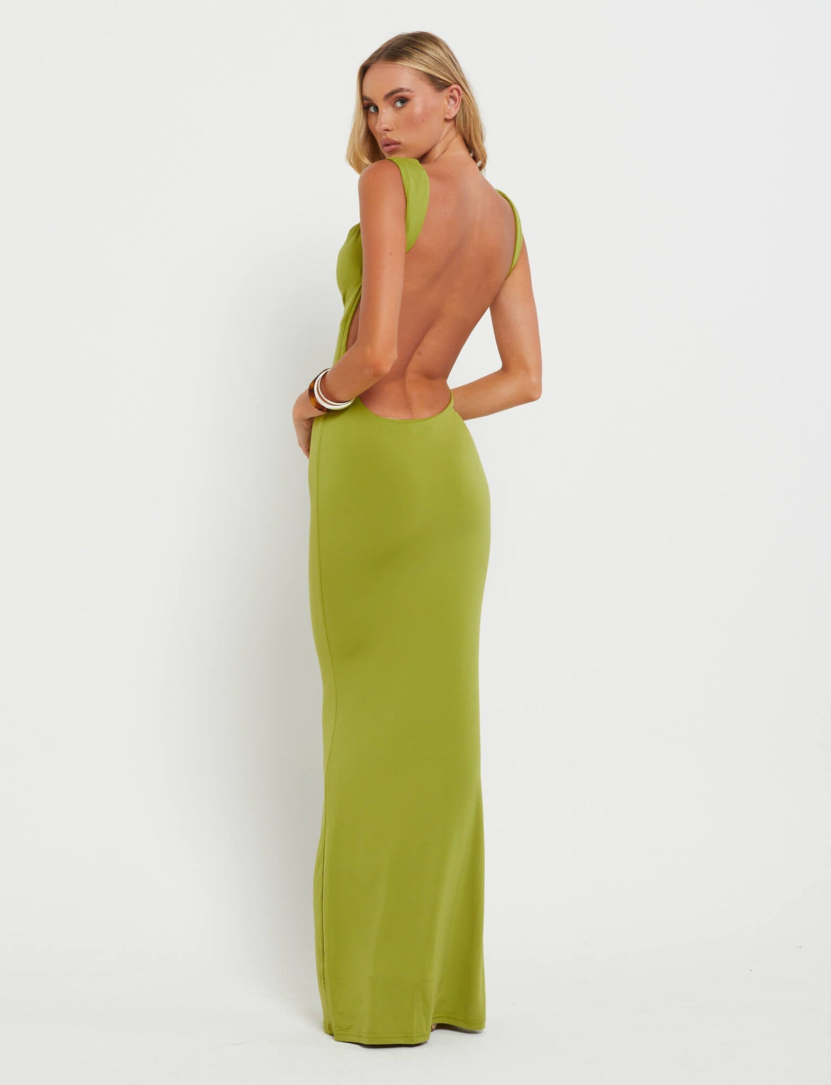 Backless Wide Strap Bodycon Maxi Dress