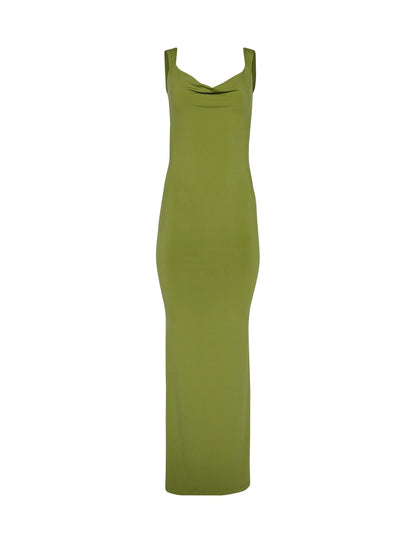 Backless Wide Strap Bodycon Maxi Dress