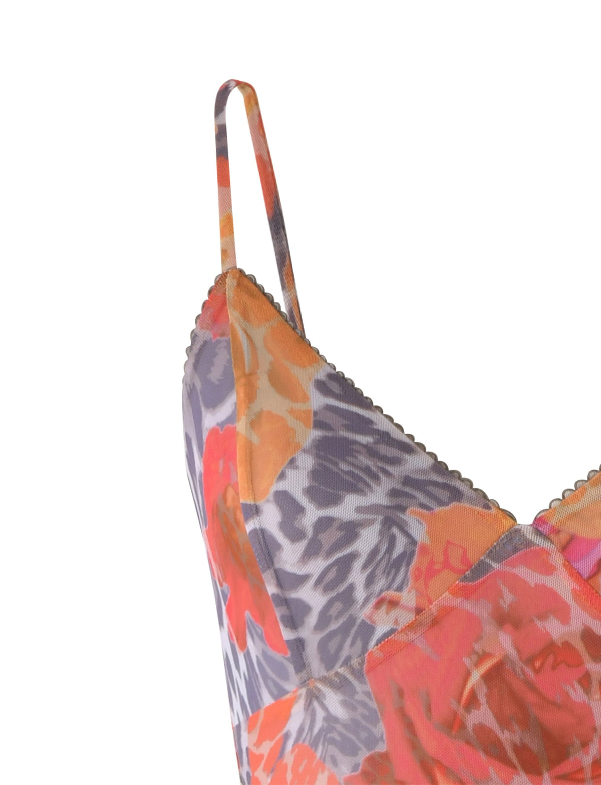 Spaghetti Strap Floral Layered Print Slip Maxi Dress