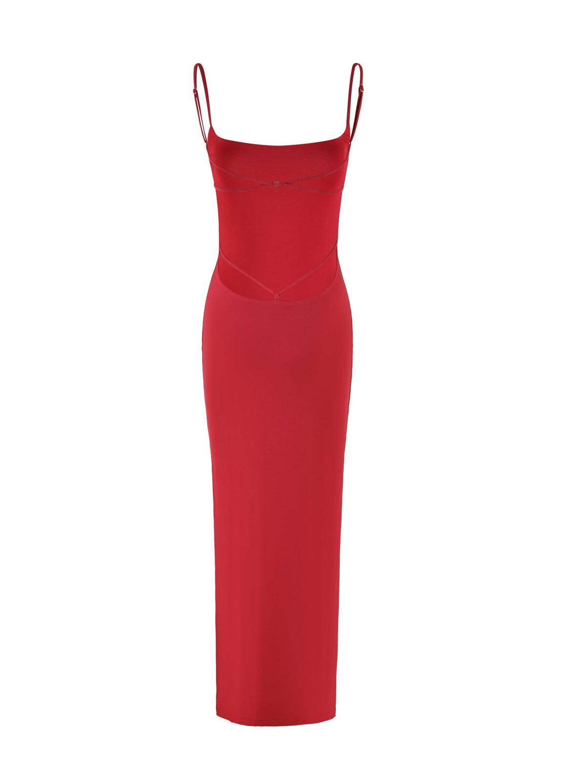 Spaghetti Strap Square Neck Bodycon Maxi Dress