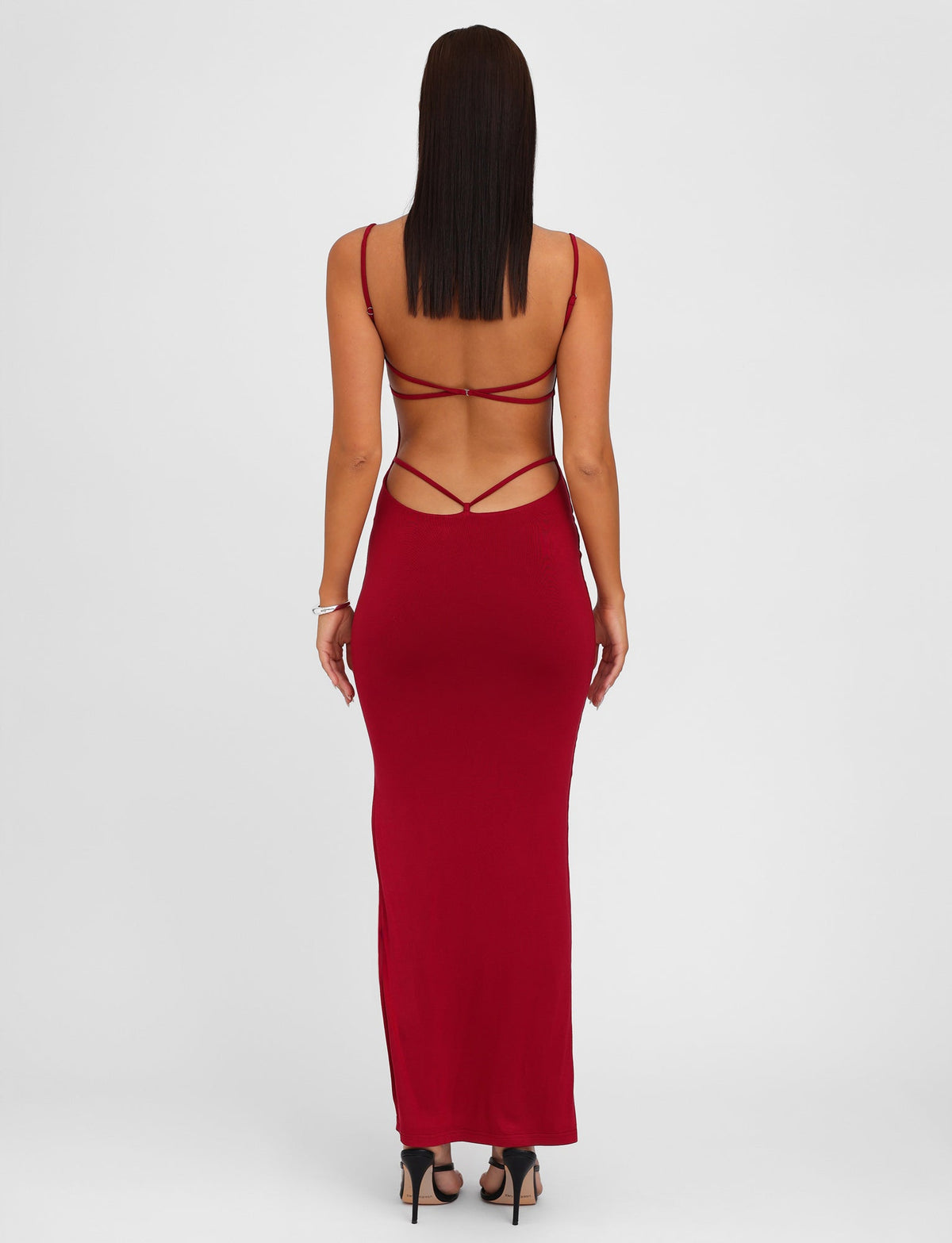 Spaghetti Strap Square Neck Bodycon Maxi Dress