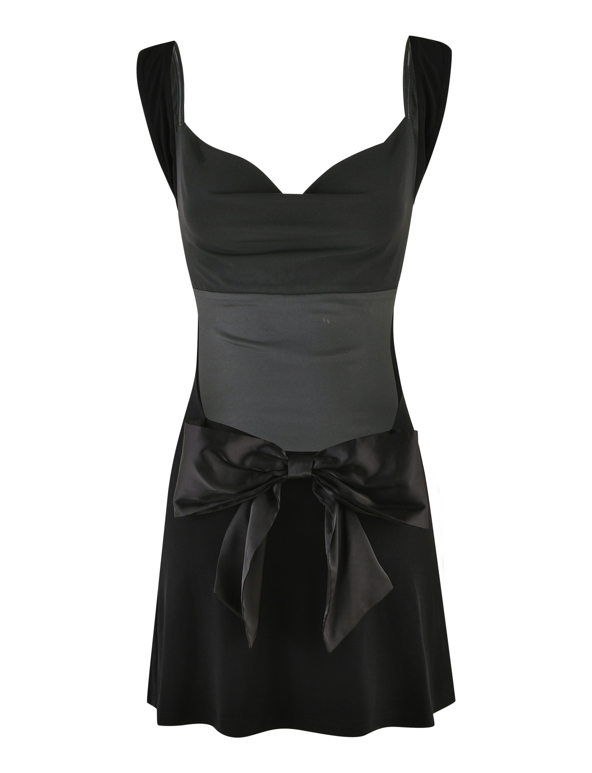 Open Back Oversized Bow Detail Bodycon Mini Dress