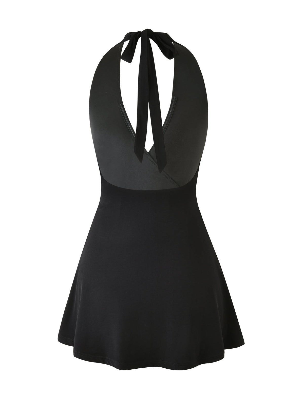 Halter Deep V Knot Front Wrap Mini Dress
