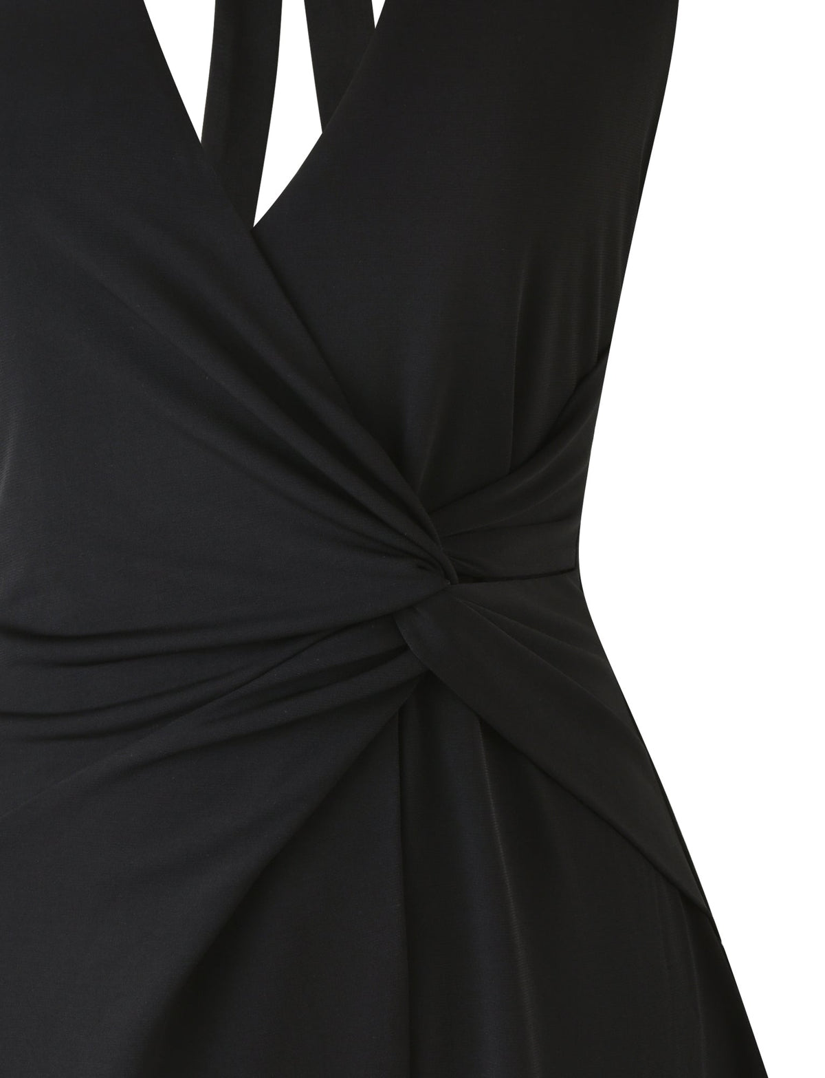 Halter Deep V Knot Front Wrap Mini Dress