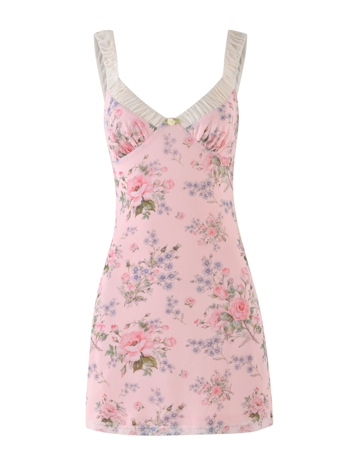 Sweetheart Ruffle Strap Floral Print Bodycon Mini Dress